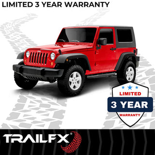 TrailFX 3" Round Step Bar Black: Jeep Wrangler JK 2007-2018 3.6L/3.8L V6