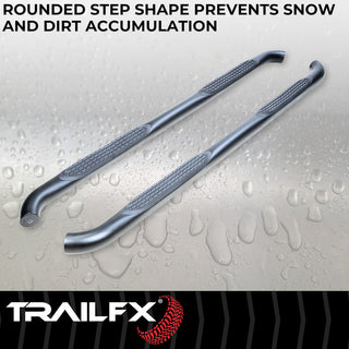 TrailFX 3" Round Step Bar Black: Jeep Gladiator 2020-2026 2.0L/3.0L