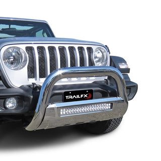 TrailFX 3.5" Oval Bull Bar w/Light Option: Jeep Wrangler JL / Gladiator 2018-2026