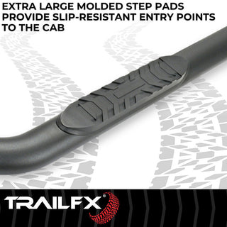 TrailFX 4" Oval Bent Step Bar: Ram 1500 2019-2024 3.6L / 5.7L / 6.2L TRX - Black