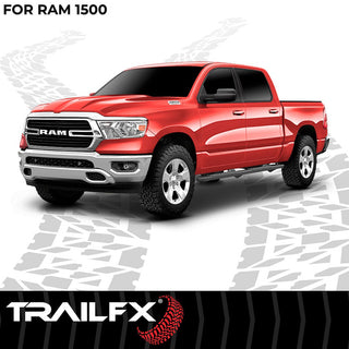 TrailFX A4 Hex Straight Step Bars Titanium Black: Fits Ram 1500 2009-2023 3.6L/5.7L