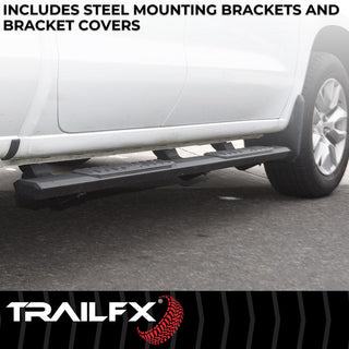 TrailFX A4 4.5" Hex Straight Step Bar Titanium Black: Fits Ram 2500-5500 2009-2024 w/ Step Pads