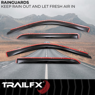 TrailFX In Channel 4-Piece Window Vent: Fits Ram 1500 / 2500 / 3500 2009-2024