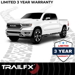 TrailFX 5" Oval Bent Step Bar: Ram 1500 2019-2024 w/ Step Pads - Black