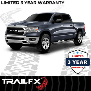 TrailFX 3" Round Straight Step Bar Black: Fits Ram 1500 2009-2023 3.6L/5.7L
