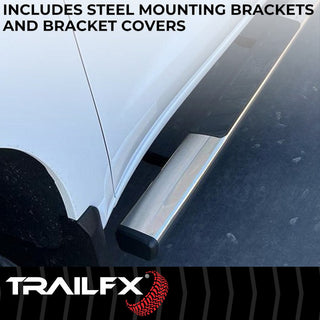TrailFX T4 Trapezoid Straight Step Bar SS: Fits Ram 1500 2009-2023 3.6L/5.7L