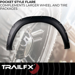 TrailFX Pocket Style Fender Flares Textured: Fits Ram 2500/3500 2010-2018 w/ 5.7L/6.7L