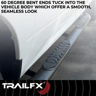 TrailFX 4" Oval Bent Step Bar: Jeep Gladiator 2020-2026 2.0L/3.0L - Black