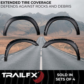 TrailFX Pocket Style Fender Flares Textured: Fits Ram 2500/3500 2010-2018 w/ 5.7L/6.7L