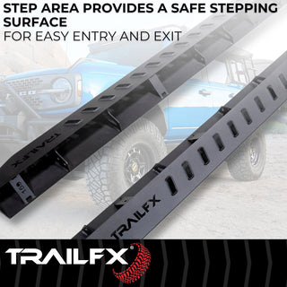 TrailFX Overland Running Board Black Steel: Jeep Gladiator 2020-2026 2.0L/3.0L