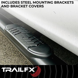 TrailFX 5" Oval Bent Step Bar Black: Fits Ram 1500 2019-2023 w/ 3.6L V6/5.7L Hemi/6.2L TRX