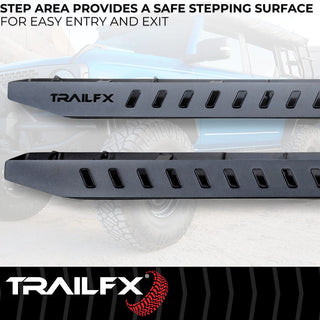 TrailFX Overland Running Board Black Steel: Jeep Gladiator 2020-2026 2.0L/3.0L