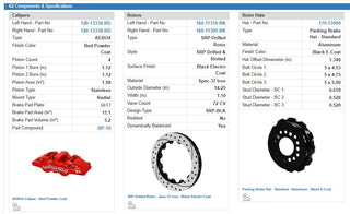 Wilwood AERO4 4-Piston Rear Big Brake Kit (Red Calipers, Drilled Rotors): 300 / Challenger / Charger 2012 - 2024 (Excluding AWD, 6.4L 392 & 6.2L Hellcat)