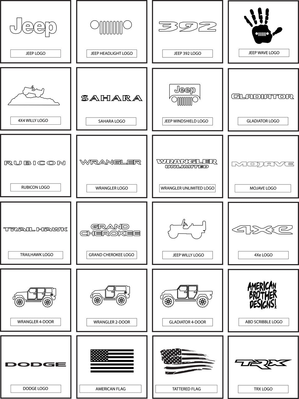 American Brother Designs Fuse Box Cover: Dodge Durango (14-25), Jeep Grand Cherokee (14-21), Ram (14-25)