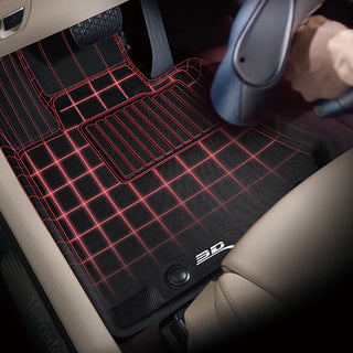 3D MAXpider ACE Kagu Floormats (Black, Both Rows): Dodge Ram 1500 Quad Cab w/ Bucket Front Row 2019 - 2024