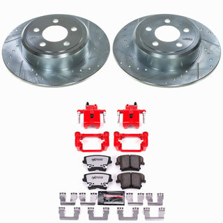 PowerStop Z26 Street Warrior Brake Kit w/ Calipers (REAR): Fits Most Chrysler/Dodge (05-21) - Red