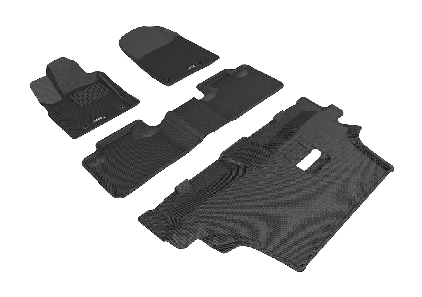 3D MAXpider ACE Kagu Floormats (Black, All 3 Rows): Dodge Durango 2011 - 2025 (7-Seat Models Only)