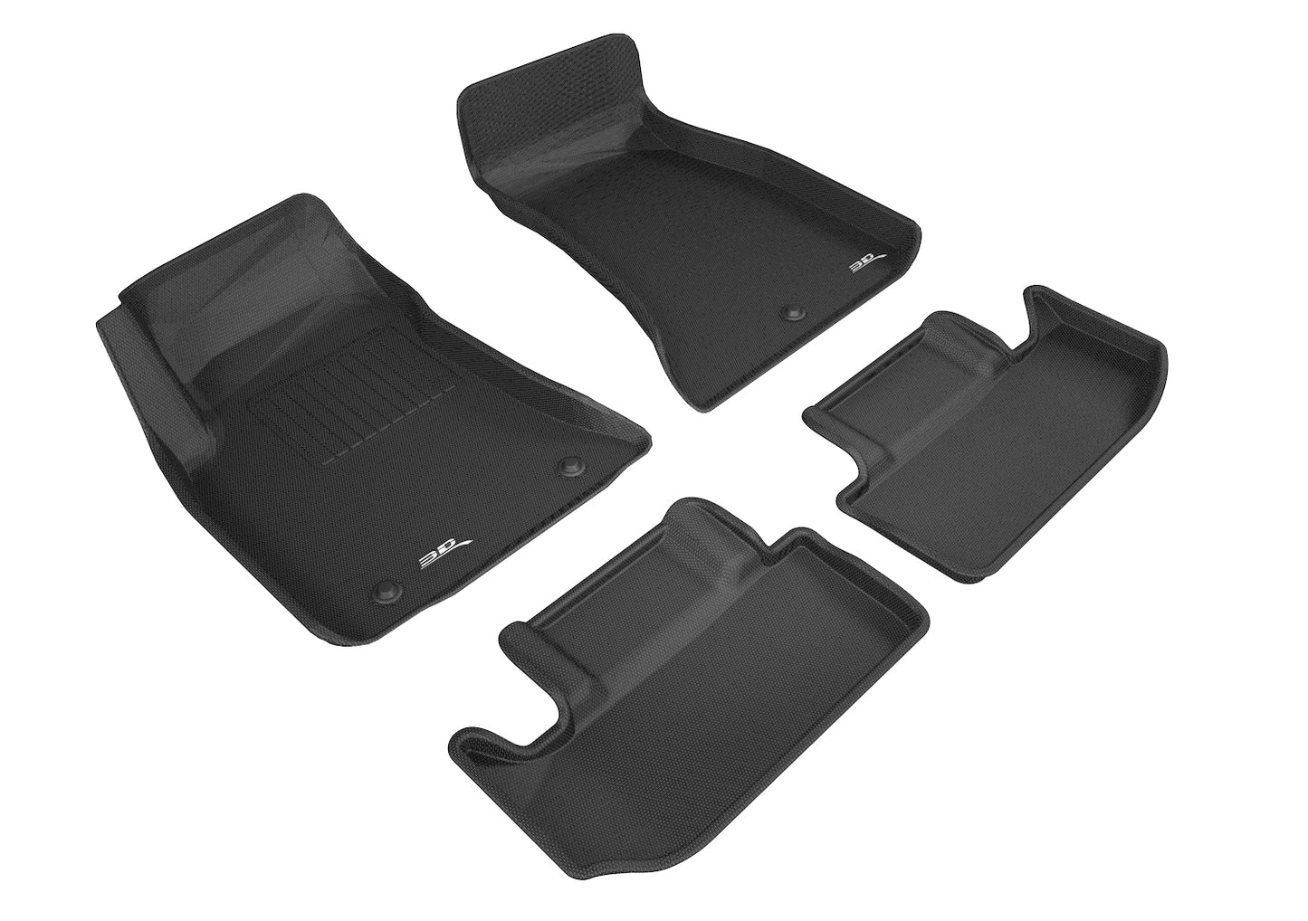 3D MAXpider ACE Kagu Floormats (Black, Both Rows): Dodge Challenger 2015 - 2023