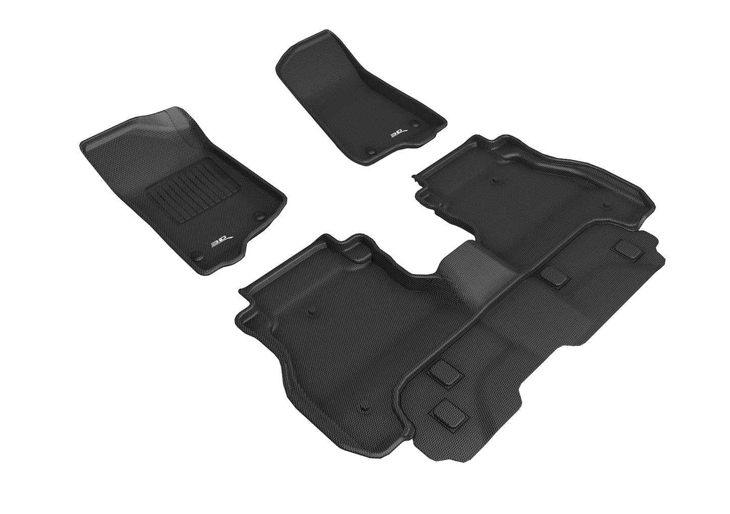 3D MAXpider ACE Kagu Floormats (Black, Both Rows): Jeep Gladiator 2020 - 2025