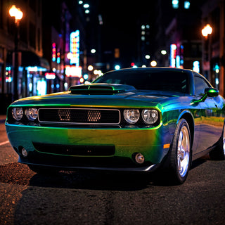 Spec D Projector Halo Headlights (Chrome w/ OUT Bulb): Dodge Challenger 2008 - 2014