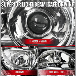 Spec D Projector Halo Headlights (Chrome w/ OUT Bulb): Chrysler 300 2005 - 2010