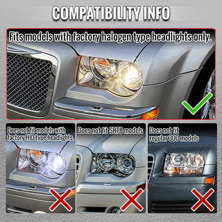 Spec D Projector Halo Headlights (Chrome w/ OUT Bulb): Chrysler 300 2005 - 2010