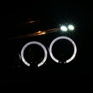Spec D Dual Halo Projector Headlight Jet Black: Dodge Charger 2006-2010