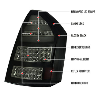 Spec D LED Tail Lights (Dark Smoke): Chrysler 300C 2005 - 2007
