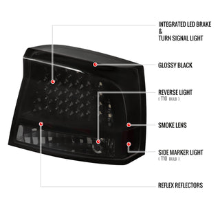 Spec D LED Tail Lights (Dark Smoke): Dodge Charger 2006 - 2010