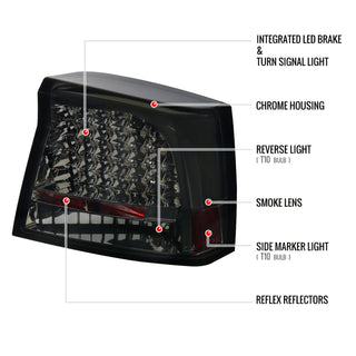 Spec D LED Tail Lights (Smoke): Dodge Charger 2006 - 2010