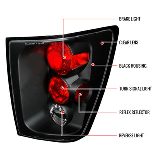Spec D Altezza Tail Lights (Black): Jeep Grand Cherokee 2005 - 2006