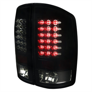 Spec D LED Tail Lights Glossy Black/Smoked: Fits Dodge Ram 2002-2006