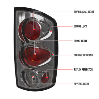 Spec D Altezza Tail Lights (Smoke): Dodge Ram 2002 - 2006
