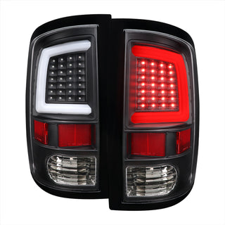 Spec D LED Tail Lights (Black w/ White LED Bar): Dodge Ram 2009 - 2018