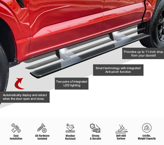 APS W Series Electric Running Boards (Pair): Jeep Wrangler JK 4-Door 2012 - 2018