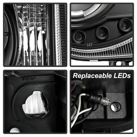 Spyder LED Dual Halo Projector Headlights (Black): Chrysler 300C 2005 - 2010