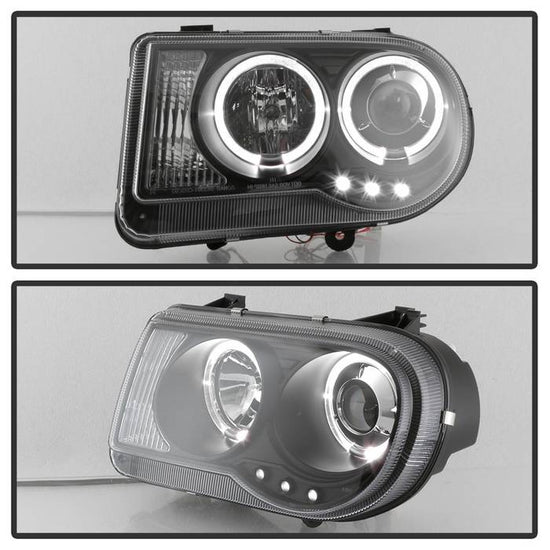 Spyder LED Dual Halo Projector Headlights (Black): Chrysler 300C 2005 - 2010