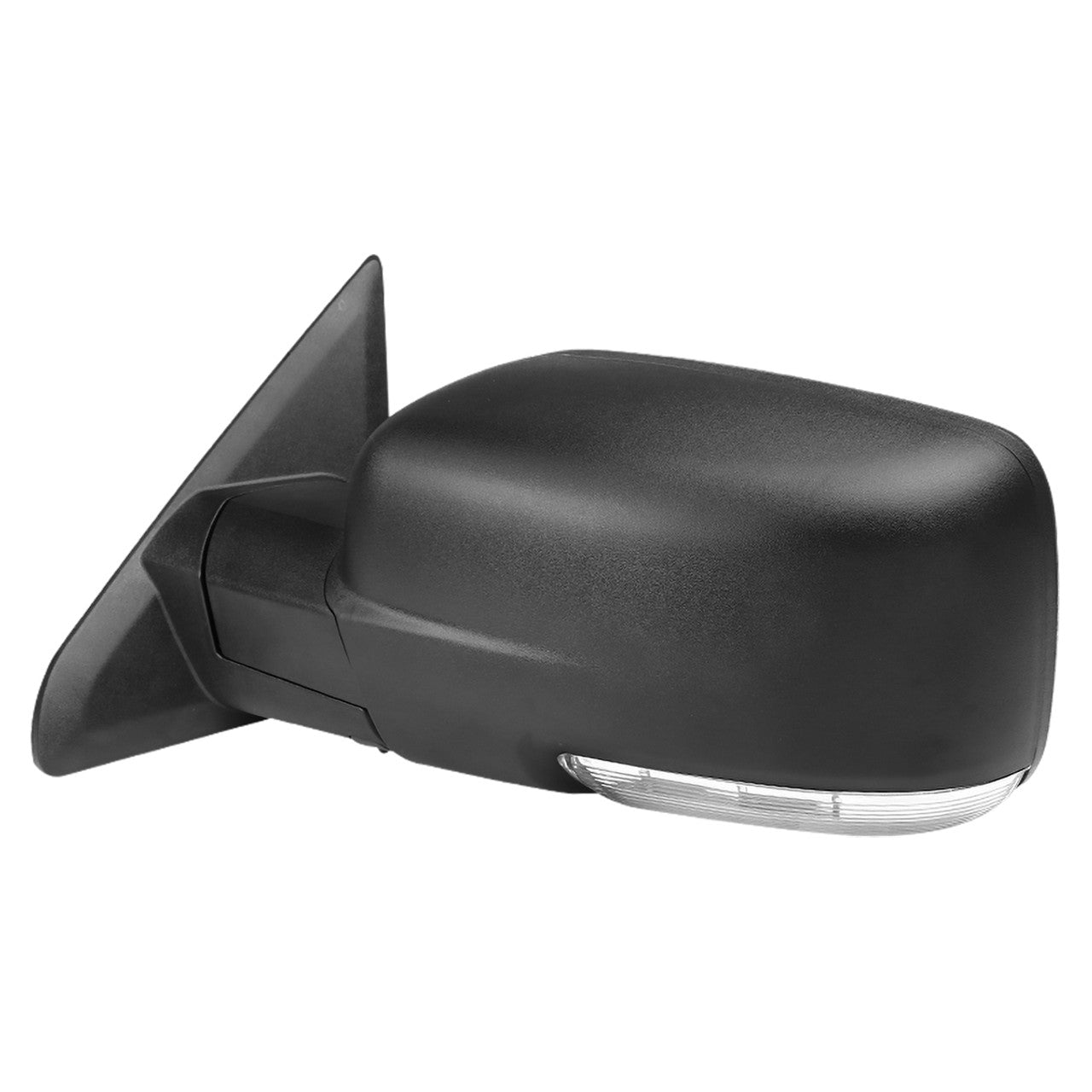 Spec D Driver Mirror w/ Turn Signal Light & Puddle Light (Manual-Fold, Black): Dodge Ram 2009 - 2012