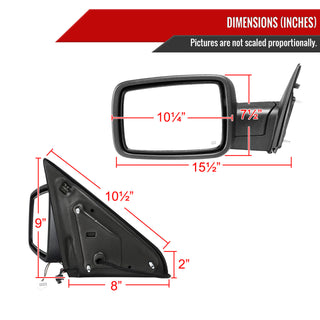 Spec D Driver Mirror w/ Turn Signal Light & Puddle Light (Auto-Fold, Chrome): Ram 2013 - 2018
