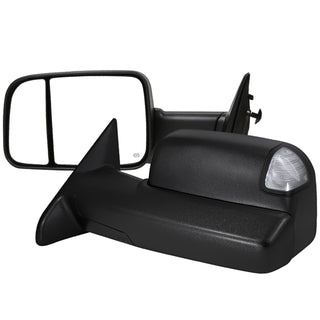 Spec D Mirrors SET w/ Clear LED (Manual-Fold, Black): Dodge Ram 2009 - 2012