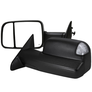 Spec D Mirrors SET w/ Clear LED (Manual-Fold, Black): Ram 2013 - 2018