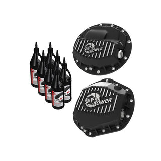 aFe Pro Series Differential Covers (FRONT AND REAR) w/ Machined Fins and Gear Oil