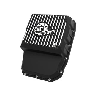 aFe Power Transmission Pan Black w/ Machined Fins