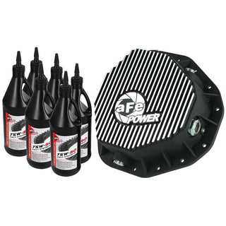 aFe Pro Series Rear Differential Cover Kit: Dodge Ram 2500 / Ram 3500 2003 - 2005 w/ Machined Fins and Gear Oil