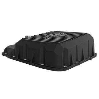 aFe Power Transmission Pan Black w/ Machined Fins
