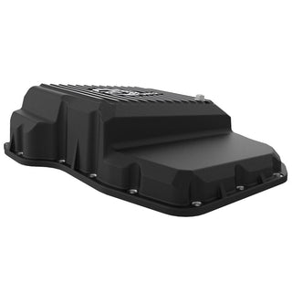 aFe Power Transmission Pan Black w/ Machined Fins