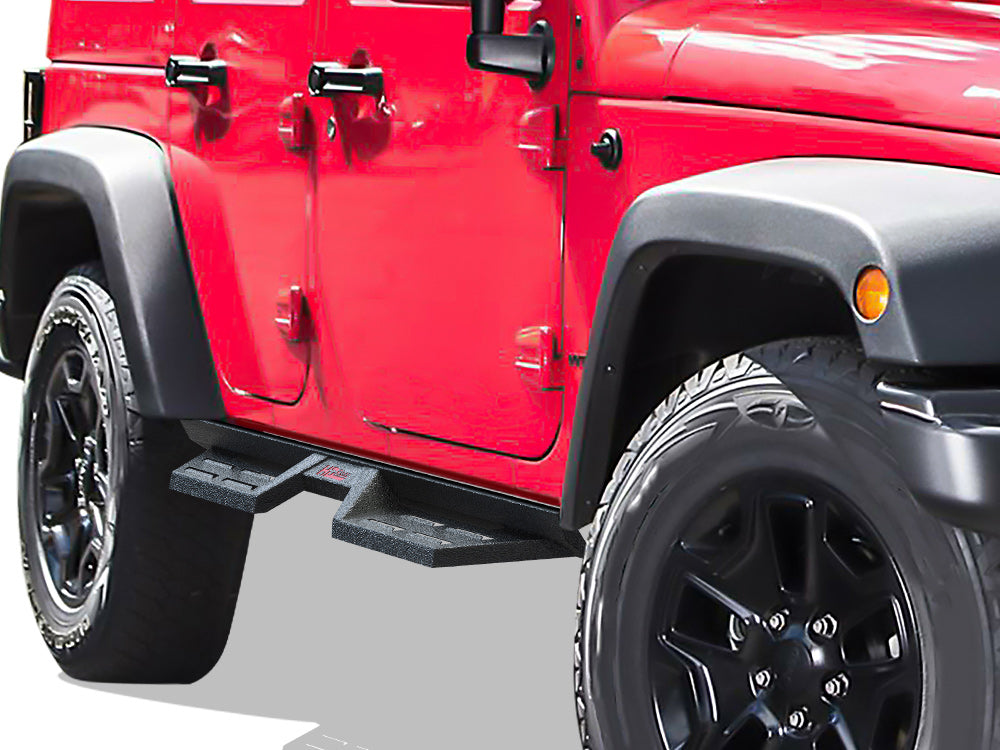 APS Side Armor DS Nerf Bars (Pair): Jeep Wrangler JK 4-Door 2007 - 2018