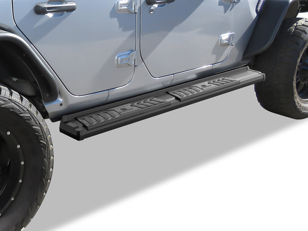 APS S Series Running Boards (Black, Pair): Jeep Wrangler JL 4-Door 2018 - 2025