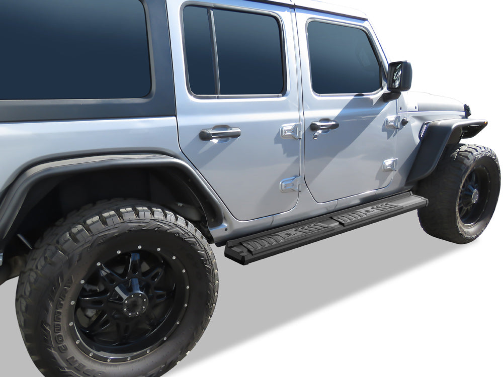 APS S Series Running Boards (Black, Pair): Jeep Wrangler JL 4-Door 2018 - 2025