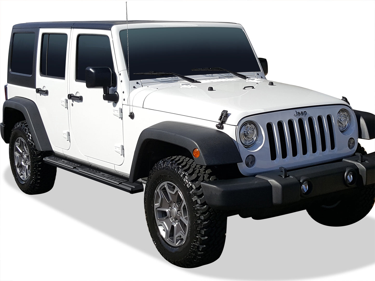 APS S Series Running Boards (Black, Pair): Jeep Wrangler JK 4-Door 2007 - 2018